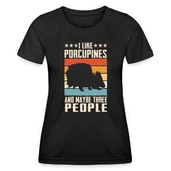 Porc-épic - T-shirt sport Femme - noir - Devant - AI Model Female 172 light (172cm)