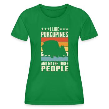 Porc-épic - T-shirt sport Femme - vert - Devant - AI Model Female 172 dark (172cm)