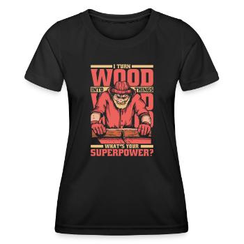 Tischler Holzarbeiter Zimmerei - Frauen Funktions-T-Shirt - Schwarz - Vorne - AI Model Female 172 light (172cm)