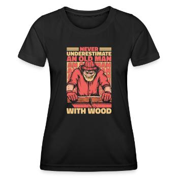 Tischler Holzarbeiter Zimmerei - Frauen Funktions-T-Shirt - Schwarz - Vorne - AI Model Female 172 light (172cm)
