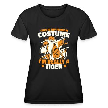 Tiger Animal Zoo Wildlife - Women's Functional T-Shirt - black - Front - AI Model Female 172 light (172cm)