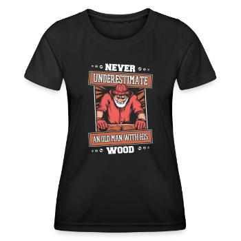 Tischler Holzarbeiter Zimmerei - Frauen Funktions-T-Shirt - Schwarz - Vorne - AI Model Female 172 light (172cm)