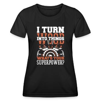 Tischler Holzarbeiter Zimmerei - Frauen Funktions-T-Shirt - Schwarz - Vorne - AI Model Female 172 light (172cm)