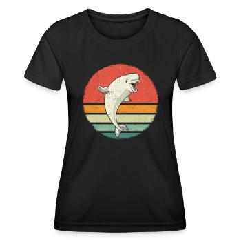 Bélugas Océan Bélugas Baleines - T-shirt sport Femme - noir - Devant - AI Model Female 172 light (172cm)