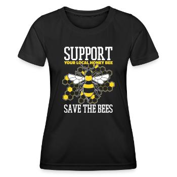 Honey bee Beekeeper Bees Bees Bee - Women's Functional T-Shirt - black - Front - AI Model Female 172 light (172cm)