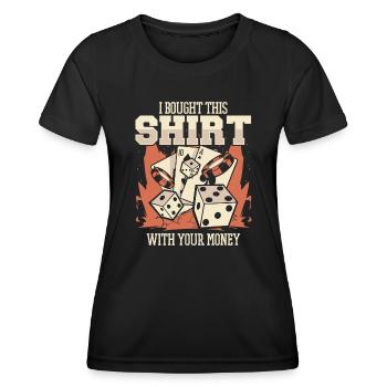 Poker Casino Texas Hold'em Pokerspieler - Frauen Funktions-T-Shirt - Schwarz - Vorne - AI Model Female 172 light (172cm)