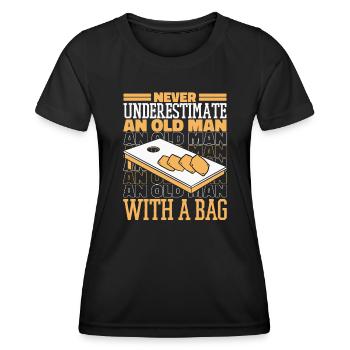 Cornhole Bean Bag Cornhole Joueur - T-shirt sport Femme - noir - Devant - AI Model Female 172 light (172cm)