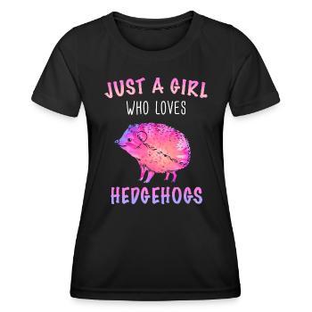Hérisson Épineux Animal Hérisson - T-shirt sport Femme - noir - Devant - AI Model Female 172 light (172cm)