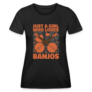 Banjo Instrument - T-shirt sport Femme - noir - Devant - AI Model Female 172 light (172cm)