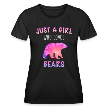 Ours Grizzly Ours bruns Ours - T-shirt sport Femme - noir - Devant - AI Model Female 172 light (172cm)