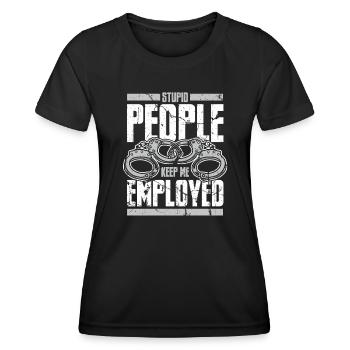 Agent correctionnel Gardien de prison Prison - T-shirt sport Femme - noir - Devant - AI Model Female 172 light (172cm)