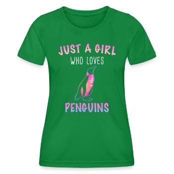 Pinguin Pinguine Tier - Frauen Funktions-T-Shirt - Kelly Green - Vorne - AI Model Female 172 dark (172cm)