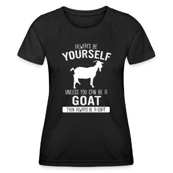 Chèvre Chèvre Chèvre Animal Chèvre - T-shirt sport Femme - noir - Devant - AI Model Female 172 light (172cm)