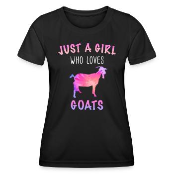 Chèvre Chèvre Chèvre Animal Chèvre - T-shirt sport Femme - noir - Devant - AI Model Female 172 light (172cm)