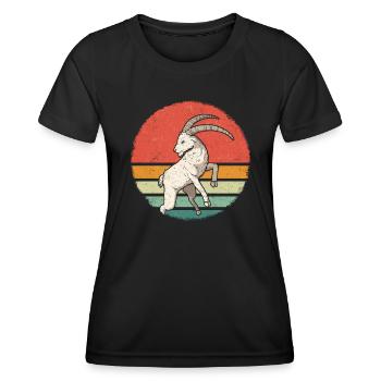 Chèvre Chèvre Chèvre Animal Chèvre - T-shirt sport Femme - noir - Devant - AI Model Female 172 light (172cm)