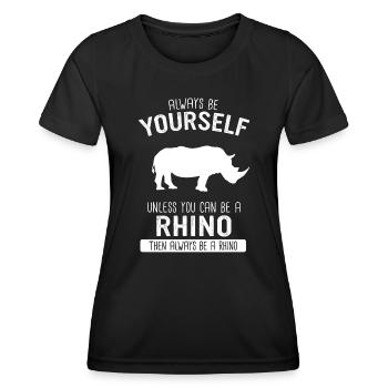 Rhinocéros Rhinocéros - T-shirt sport Femme - noir - Devant - AI Model Female 172 light (172cm)