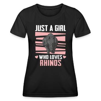 Rhinocéros Rhinocéros - T-shirt sport Femme - noir - Devant - AI Model Female 172 light (172cm)