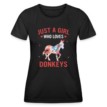 Donkey Donkey Animal - Women's Functional T-Shirt - black - Front - AI Model Female 172 light (172cm)