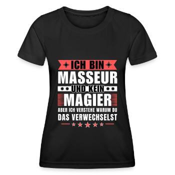 Ich bin Masseur und kein Magier - Frauen Funktions-T-Shirt - Schwarz - Vorne - AI Model Female 172 light (172cm)