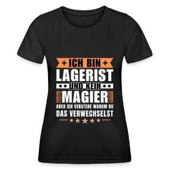 Ich bin Lagerist und kein Magier - Frauen Funktions-T-Shirt - Schwarz - Vorne - AI Model Female 172 light (172cm)