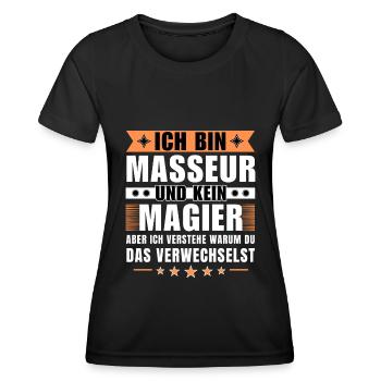 Ich bin Masseur und kein Magier - Frauen Funktions-T-Shirt - Schwarz - Vorne - AI Model Female 172 light (172cm)