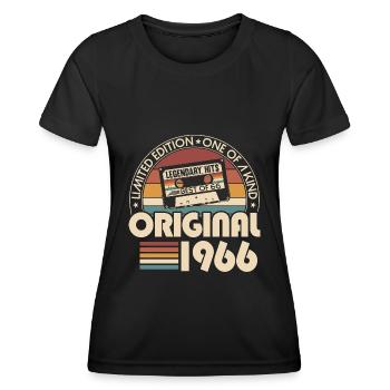 Born in 1966 Vintage Vintage Birthday Retro - Women's Functional T-Shirt - black - Front - AI Model Female 172 light (172cm)
