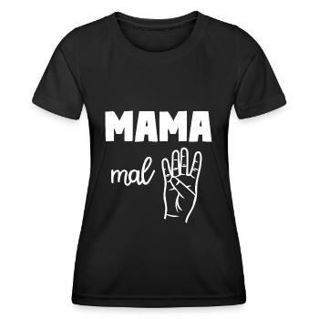 Mama Mal Vier - Frauen Funktions-T-Shirt - Schwarz - Vorne - AI Model Female 172 light (172cm)