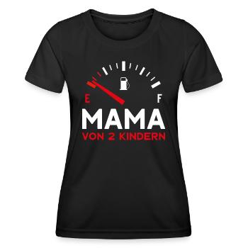 MAMA 2 KINDER MUTTERTAG - Frauen Funktions-T-Shirt - Schwarz - Vorne - AI Model Female 172 light (172cm)