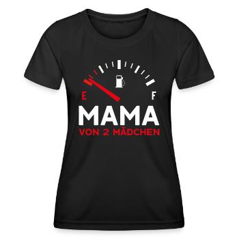 MAMA 2 MÄDCHEN ZWEI TÖCHTER MUTTERTAG - Frauen Funktions-T-Shirt - Schwarz - Vorne - AI Model Female 172 light (172cm)