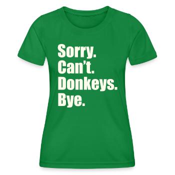 Esel - Frauen Funktions-T-Shirt - Kelly Green - Vorne - AI Model Female 172 dark (172cm)