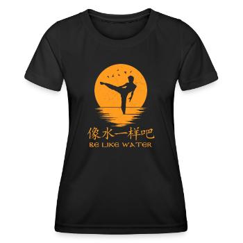 Soyez comme l’eau - T-shirt sport Femme - noir - Devant - AI Model Female 172 light (172cm)