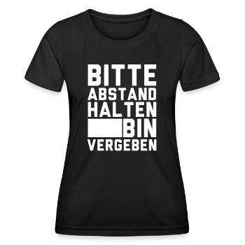 Bitte Abstand halten bin vergeben - Frauen Funktions-T-Shirt - Schwarz - Vorne - AI Model Female 172 light (172cm)