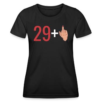 29+1 Citation du 30e anniversaire - T-shirt sport Femme - noir - Devant - AI Model Female 172 light (172cm)