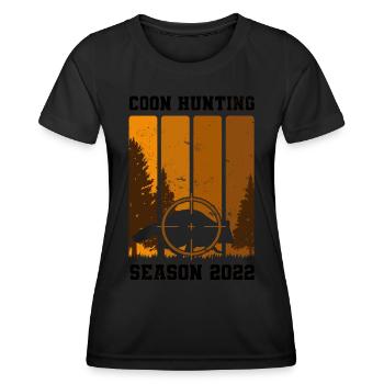 Waschbärjagd | Waschbär Jäger Jagen Geschenkidee - Frauen Funktions-T-Shirt - Schwarz - Vorne - AI Model Female 172 light (172cm)