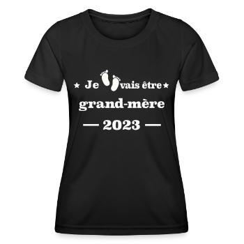 Je vais être grand mère2023 - T-shirt sport Femme - noir - Devant - AI Model Female 172 light (172cm)