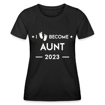 Ich werde Tante 2023 - Frauen Funktions-T-Shirt - Schwarz - Vorne - AI Model Female 172 light (172cm)
