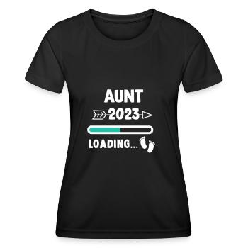 Ich werde Tante 2023 / Werdende Tante 2023 - Frauen Funktions-T-Shirt - Schwarz - Vorne - AI Model Female 172 light (172cm)