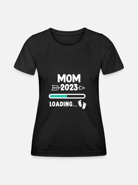 Mom 2023 loading... / Mama 2023 - Women's Functional T-Shirt - black