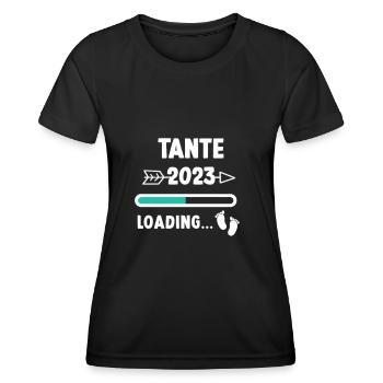 Ich werde Tante 2023 / Werdende Tante 2023 - Frauen Funktions-T-Shirt - Schwarz - Vorne - AI Model Female 172 light (172cm)
