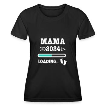 Mama 2024 loading... / Mama 2024 - Frauen Funktions-T-Shirt - Schwarz - Vorne - AI Model Female 172 light (172cm)