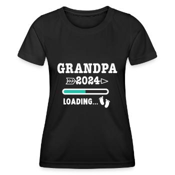 Ich werde Oma 2024 Babyfüße - Enkel Enkelkind - Frauen Funktions-T-Shirt - Schwarz - Vorne - AI Model Female 172 light (172cm)