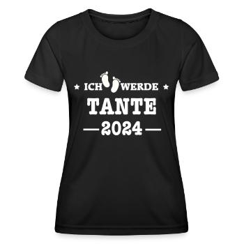 Ich werde Tante 2024 / Werdende Tante 2024 - Frauen Funktions-T-Shirt - Schwarz - Vorne - AI Model Female 172 light (172cm)