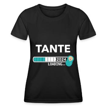 Ich werde Tante 2024 / Werdende Tante 2024 - Frauen Funktions-T-Shirt - Schwarz - Vorne - AI Model Female 172 light (172cm)