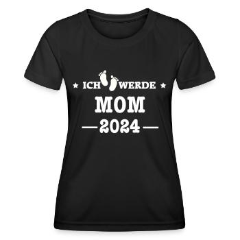 Mama 2024 loading... / Mama 2024 - Frauen Funktions-T-Shirt - Schwarz - Vorne - AI Model Female 172 light (172cm)