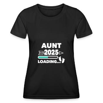 Aunt 2025 loading... - Frauen Funktions-T-Shirt - Schwarz - Vorne - AI Model Female 172 light (172cm)