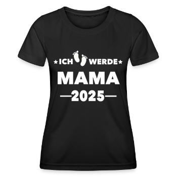Ich werde Mama 2025 - Frauen Funktions-T-Shirt - Schwarz - Vorne - AI Model Female 172 light (172cm)