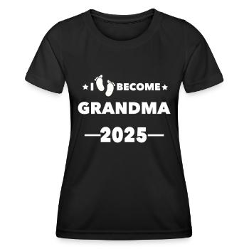 Je deviens grand-mère 2025 - T-shirt sport Femme - noir - Devant - AI Model Female 172 light (172cm)