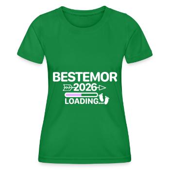 Bestemor 2026 Pieds de Bébé - T-shirt sport Femme - vert - Devant - AI Model Female 172 dark (172cm)
