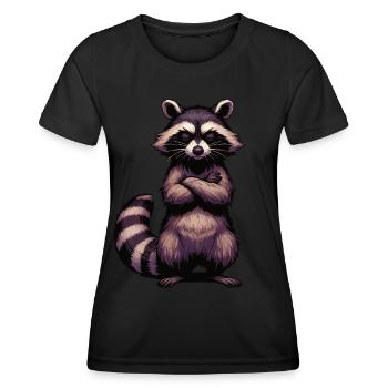 raccoon raccoons forest animal funny raccoon - Women's Functional T-Shirt - black - Front - AI Model Female 172 light (172cm)