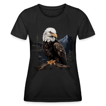 Forêt animale d’aigle à tête blanche - T-shirt sport Femme - noir - Devant - AI Model Female 172 light (172cm)